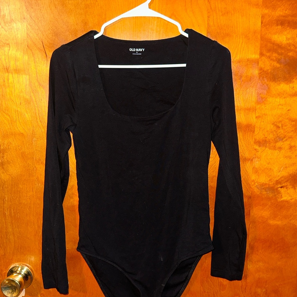 Old Navy Classic Black Long Sleeve Bodysuit